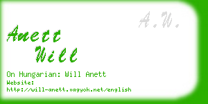 anett will business card